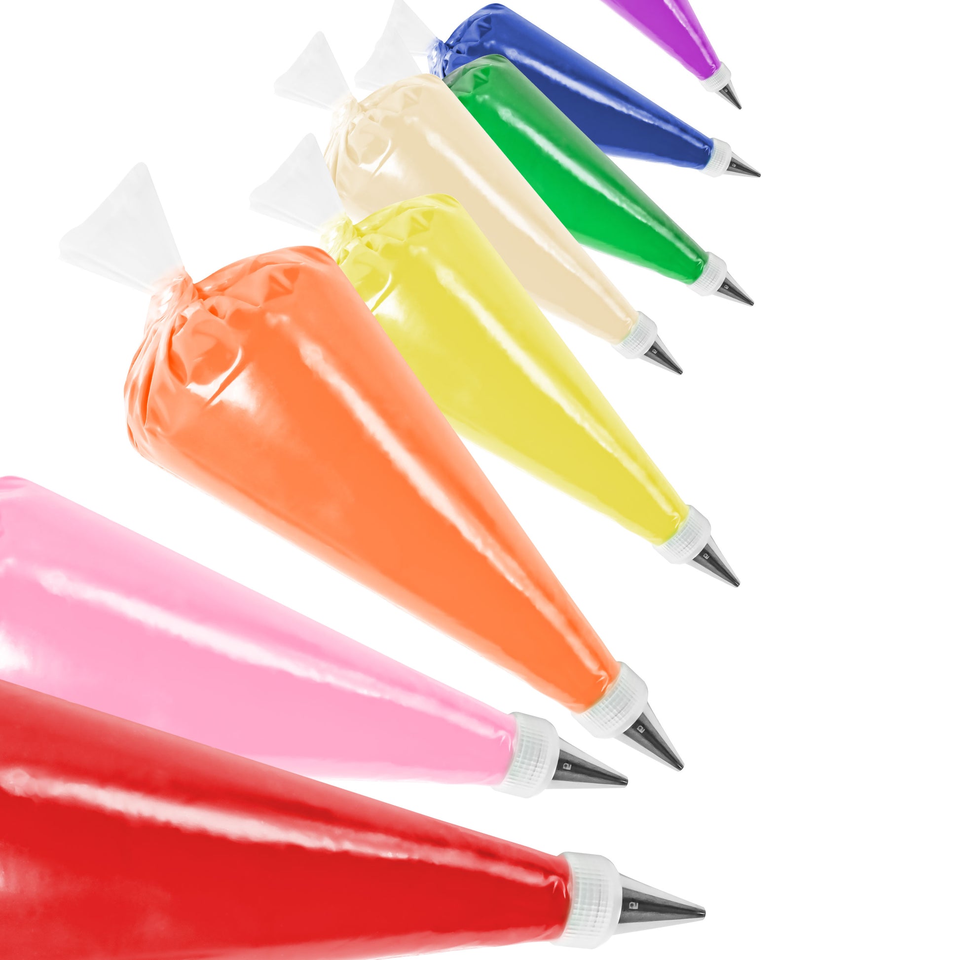 Twelve inch disposable pastry bag assortment of icing colors