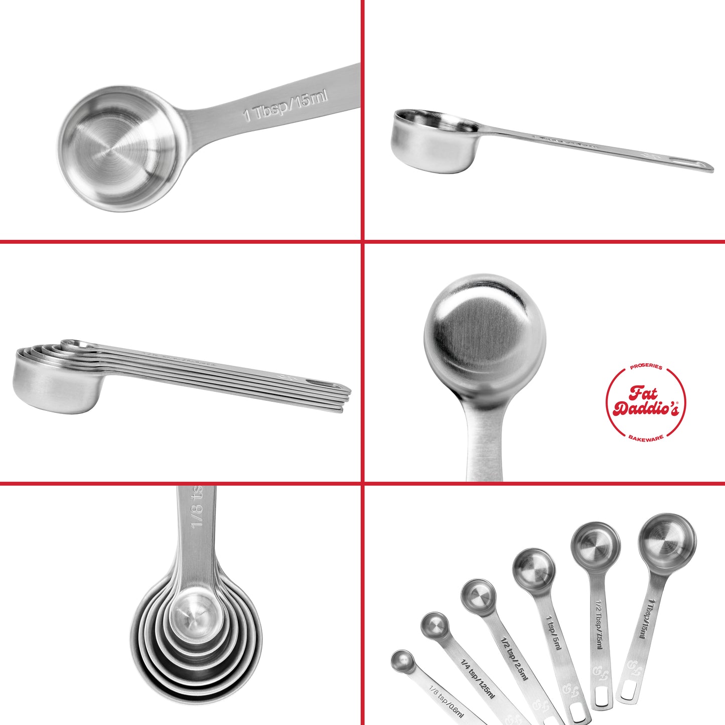 Fat Daddio's Stainless Steel Measuring Cups & Spoons