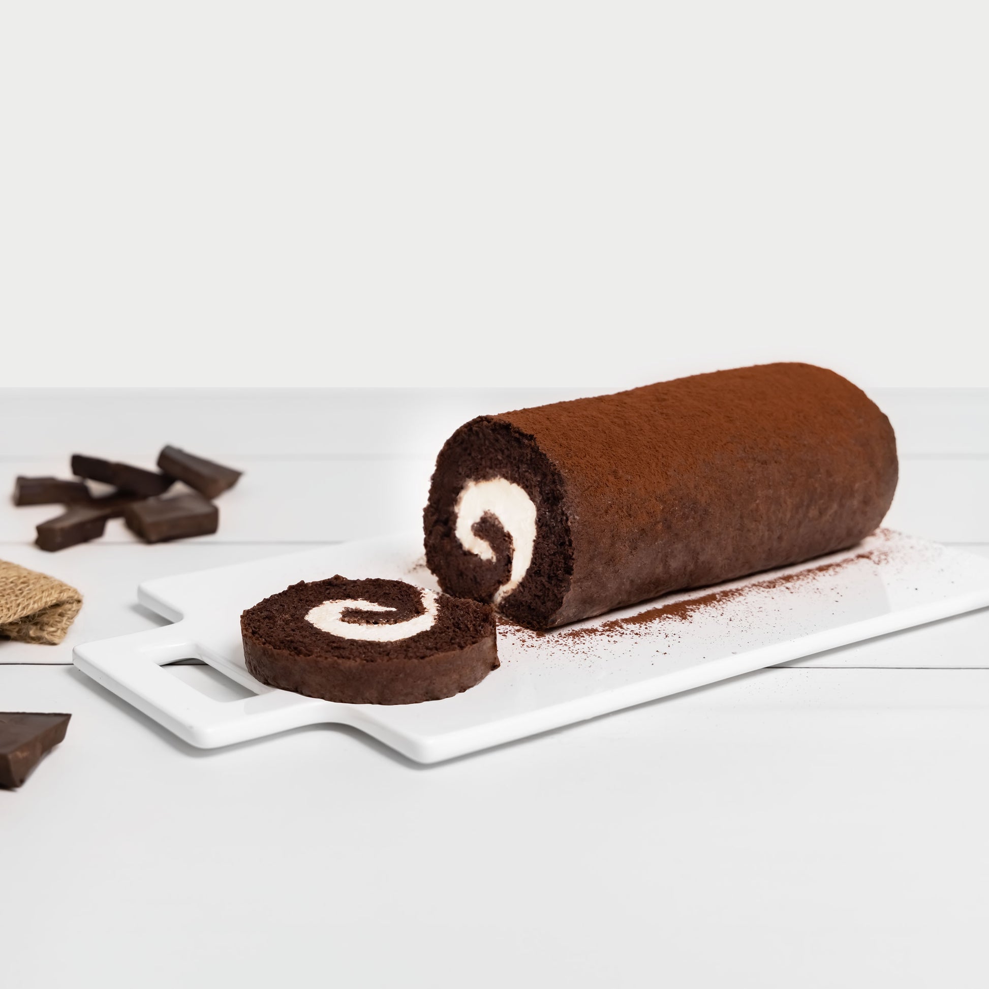 Chocolate Jelly Roll in a home kitchen